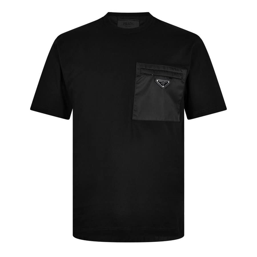 Prada Plain Cotton Badge Pocket T-Shirt